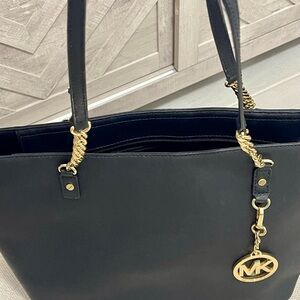 Michael Kors Black Tote with Gold Accents